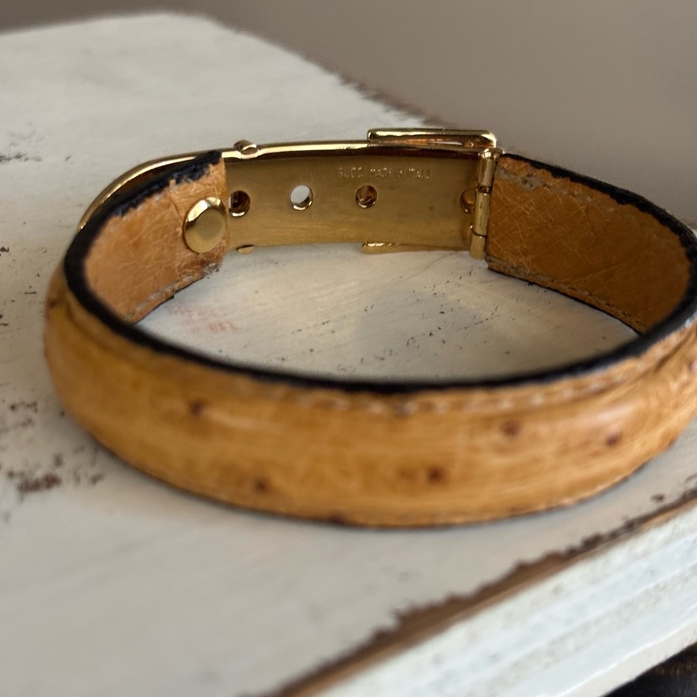 Gucci Authentic Ostrich Leather Bangle & Box - Picture 7 of 13